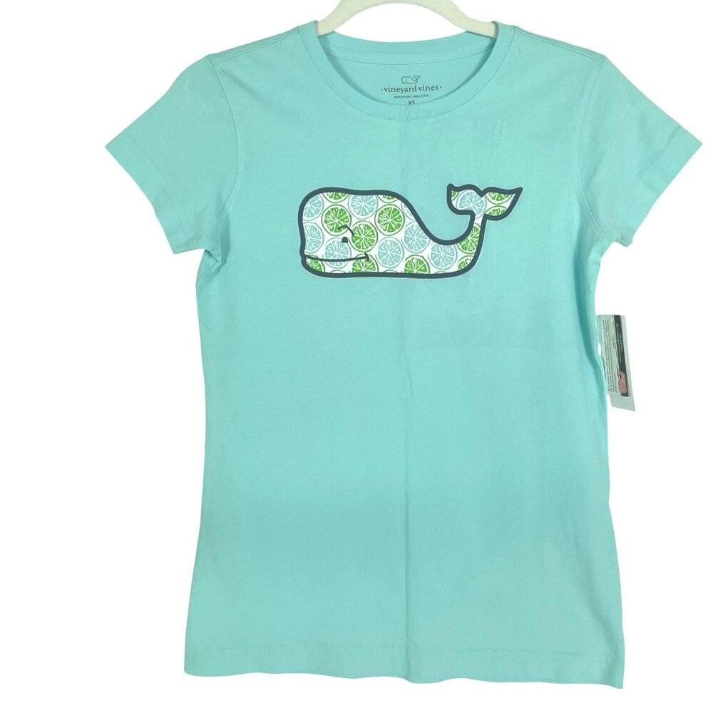 NWT Vineyard Vines Outlet Lemons Whale Graphic Tee in Blue Crush, Women's XS